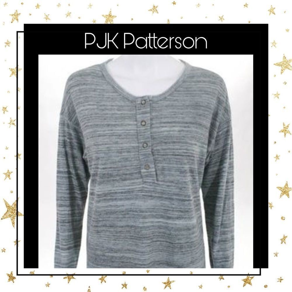 PJK Patterson J. Kincaid Gray LS Button Top XS